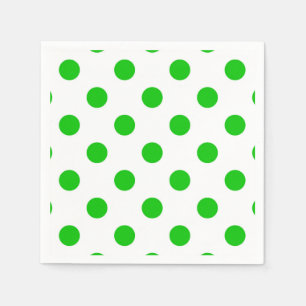 Servilleta De Papel Puntos de polka verde de fondo blanco
