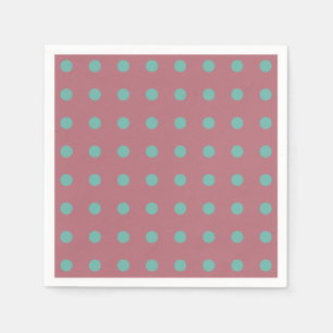 Servilleta De Papel Puntos de Polka Vintage Rosa Color Dorado Retro Cl
