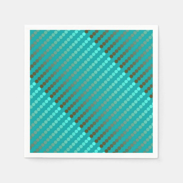 Servilleta De Papel Puntos de satén - gris turquesa y turquesa (Anverso)
