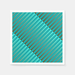 Servilleta De Papel Puntos de satén: turquesa y gris turquesa