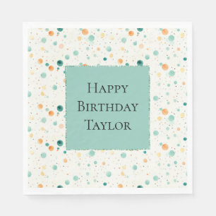 Servilleta De Papel Puntos de Tangerina Turquesa