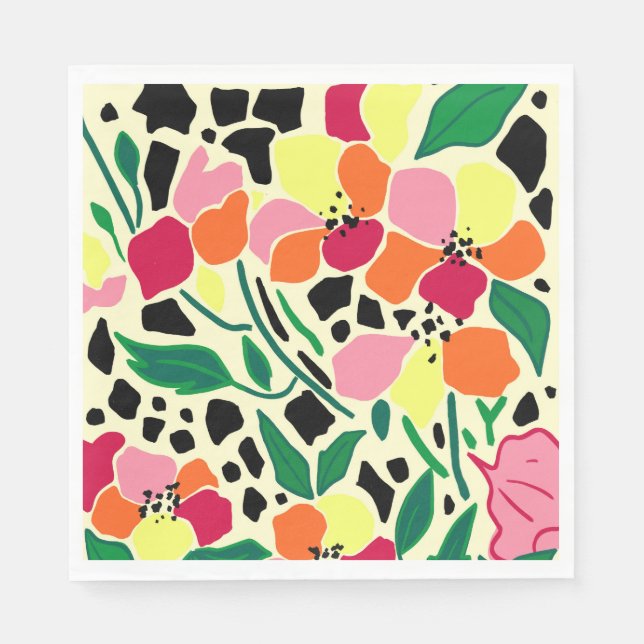 Servilleta De Papel Puntos del jardín tropical (Anverso)
