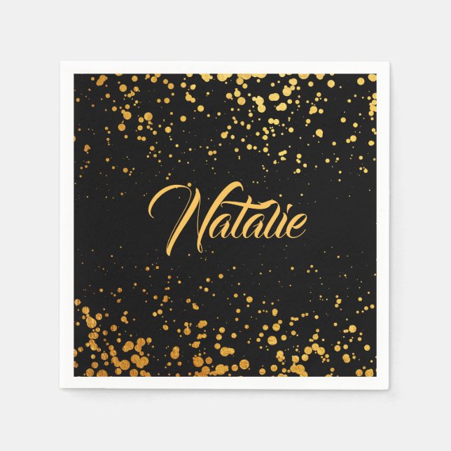 Servilleta De Papel Puntos dorados (Anverso)