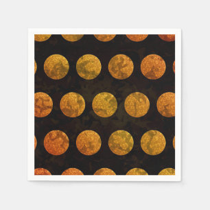 Servilleta De Papel Puntos negros y naranjas de otoño 