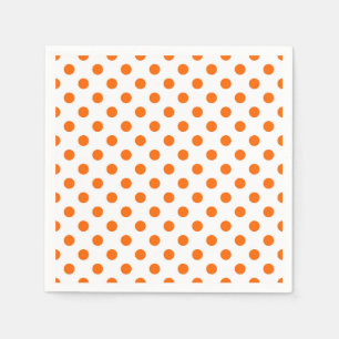Servilleta De Papel Puntos Polka Naranja de fondo blanco