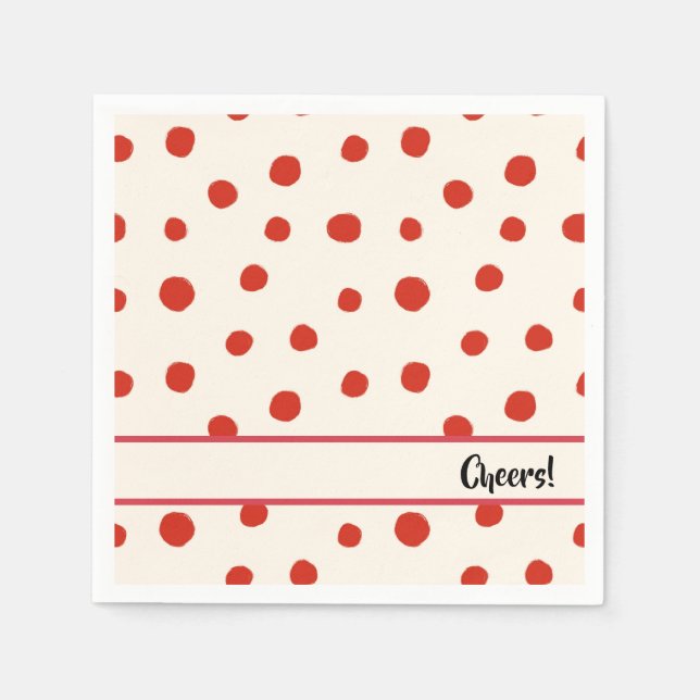 Servilleta De Papel Puntos rojos de verano (Anverso)