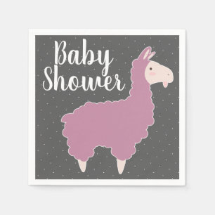 Servilleta De Papel Puntos rosados Baby Shower de la llama y del