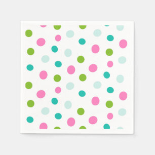 Servilleta De Papel Puntos Teal Rosa Navidad Moderna Simple 