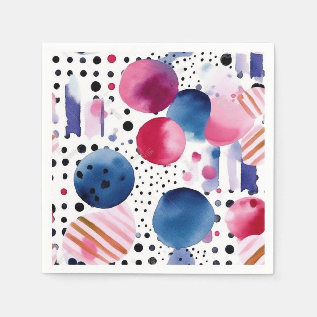 Servilleta De Papel Puntos y franjas 2 (Anverso)