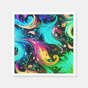 Servilleta De Papel Puntos y remolinos mezcla de acuarela Grunge