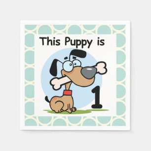 Servilleta De Papel Puppy 1 Napkins de papel de cumpleaños