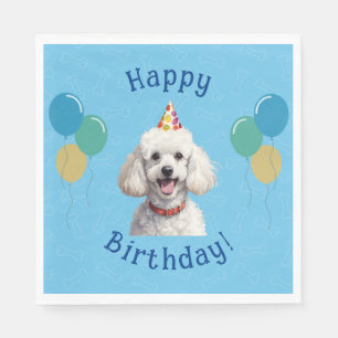 Servilleta De Papel Puppy Dog Blue Birday Paw-ty