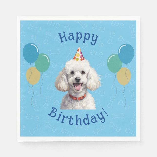 Servilleta De Papel Puppy Dog Blue Birday Paw-ty (Anverso)