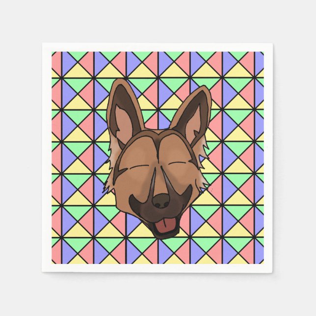 Servilleta De Papel Puppy Fiesta Napkins - Pastor Alemán (Anverso)
