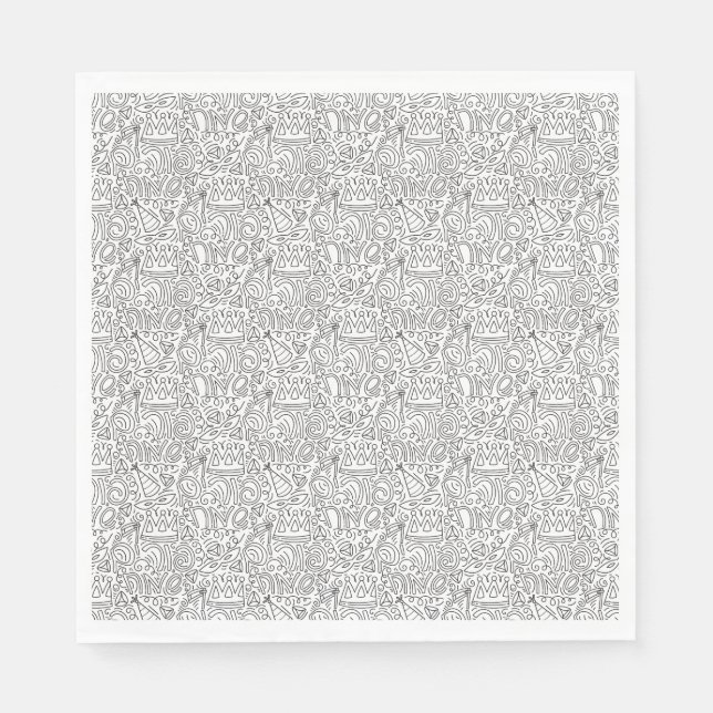 Servilleta De Papel Purim Black and White Napkins (Anverso)