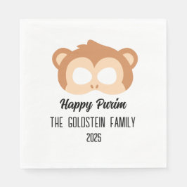 Servilleta De Papel Purim Monkey mascarada disfraz
