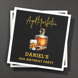 Servilleta De Papel Puro de Perfección Cigar Whiskey 60 Cumpleaños