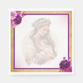 Servilleta De Papel Purple Boho Baby Shower Napkins