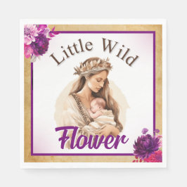 Servilleta De Papel Purple Boho Baby Shower Napkins