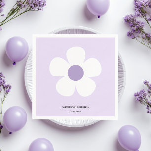 Servilleta De Papel Purple Daisy Birthday Tabla de Fiestas florales