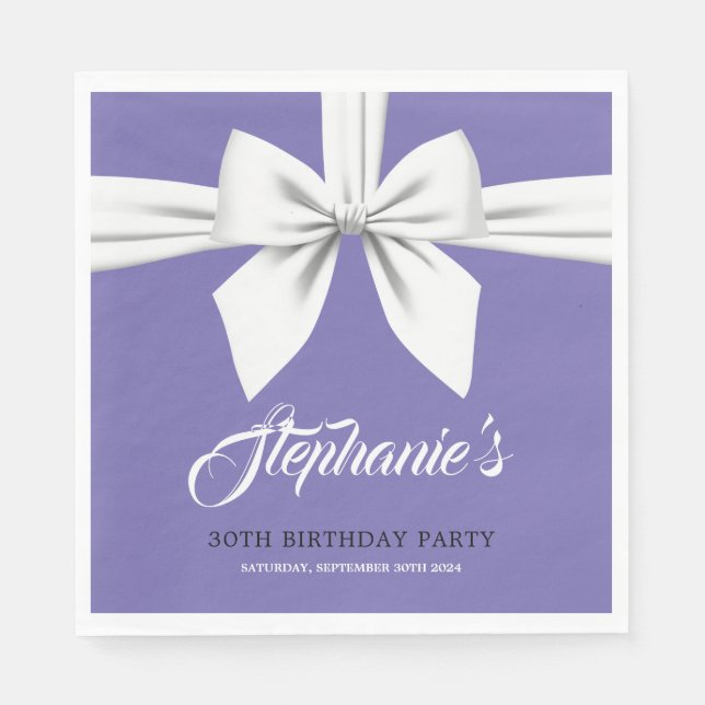 Servilleta De Papel Purple Elegant Fancy Tiffany Birthday Tableware (Anverso)