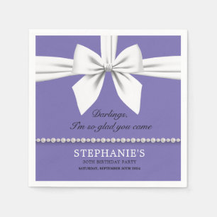 Servilleta De Papel Purple Elegant Fancy Tiffany Birthday Tableware