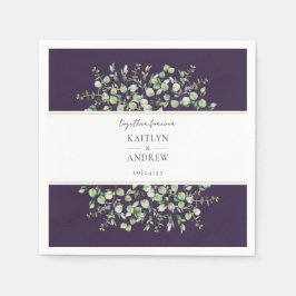 Servilleta De Papel Purple Eucalyptus Together Forever Wedding 