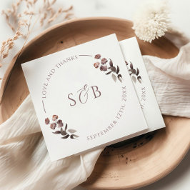 Servilleta De Papel Purple Floral Gracias Boda