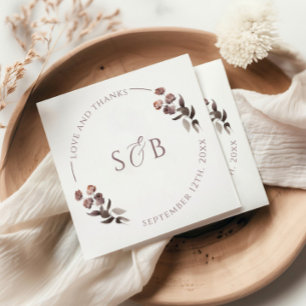 Servilleta De Papel Purple Floral Gracias Boda