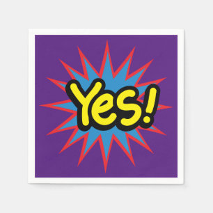 Servilleta De Papel Purple Fun Pop Art Sí