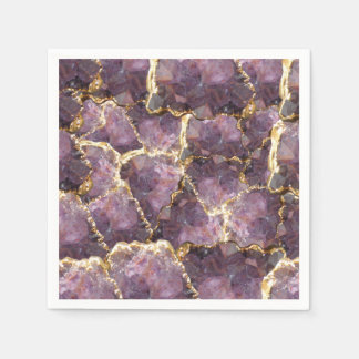Servilleta De Papel Purple Gold Crystal Collage Napkins