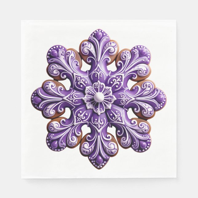 SERVILLETA DE PAPEL PURPLE HOLIDAY CHRISTMAS THEME (Anverso)