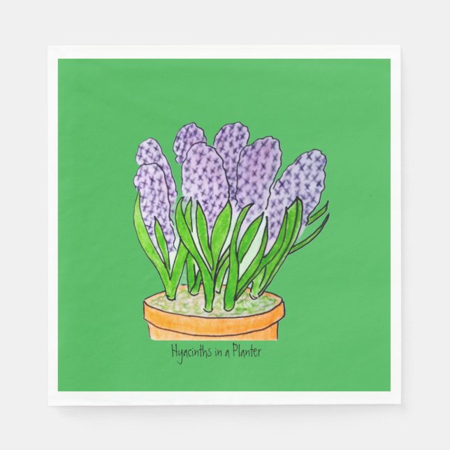 Servilleta De Papel Purple Hyacinths a in Planter (Anverso)