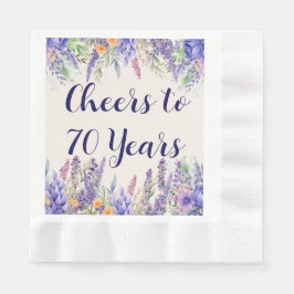 Servilleta De Papel Purple Lavender Floral Garden Party 70th Birthday