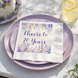 Servilleta De Papel Purple Lavender Floral Garden Party 70th Birthday