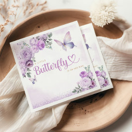 Servilleta De Papel Purple lindo un pequeño chica de mariposa