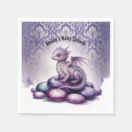 Servilleta De Papel Purple Magical Dragon Baby Shower