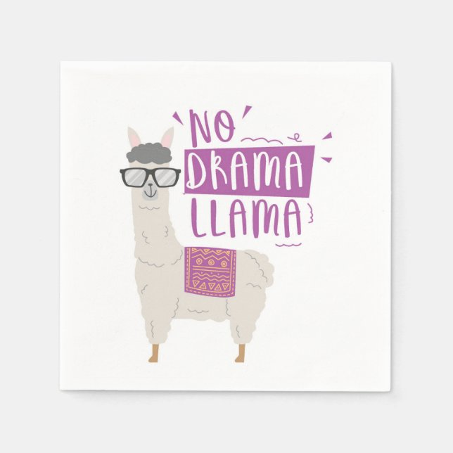 Servilleta De Papel Purple no Drama Llama (Anverso)