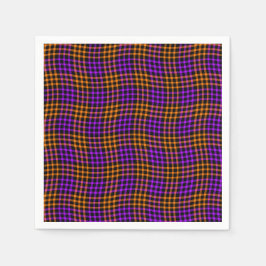 Servilleta De Papel Purple Orange Plaid Checker Seamless Pattern