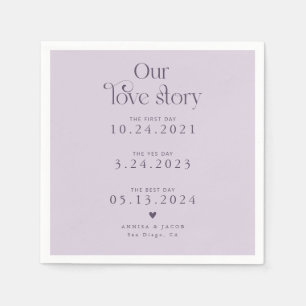 Servilleta De Papel Purple Our Love Story Retro Boda Napkin
