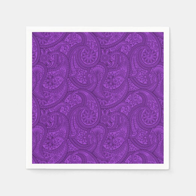 Servilleta De Papel Purple Paisley (Anverso)