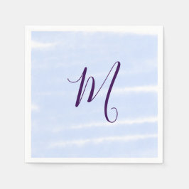 Servilleta De Papel Purple pastel watercolor monogram name letterretro