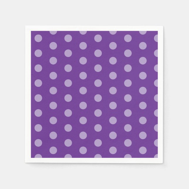 Servilleta De Papel Purple Polka Dots  (Anverso)
