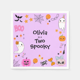 Servilleta De Papel Purple Two Spooky  Cute Halloween 2nd Birthday