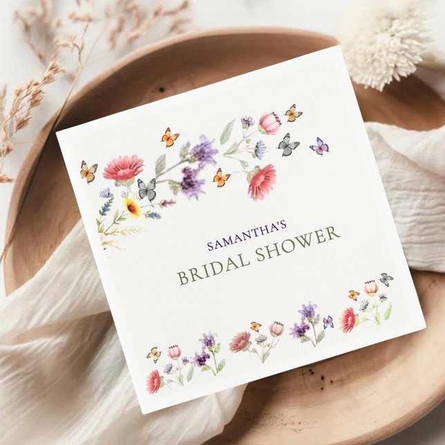 Servilleta De Papel Purple Wildflower Storybook Bridal Shower  (Subido por el creador)