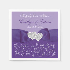 Servilleta De Papel Púrpura, Boda Floral Blanco