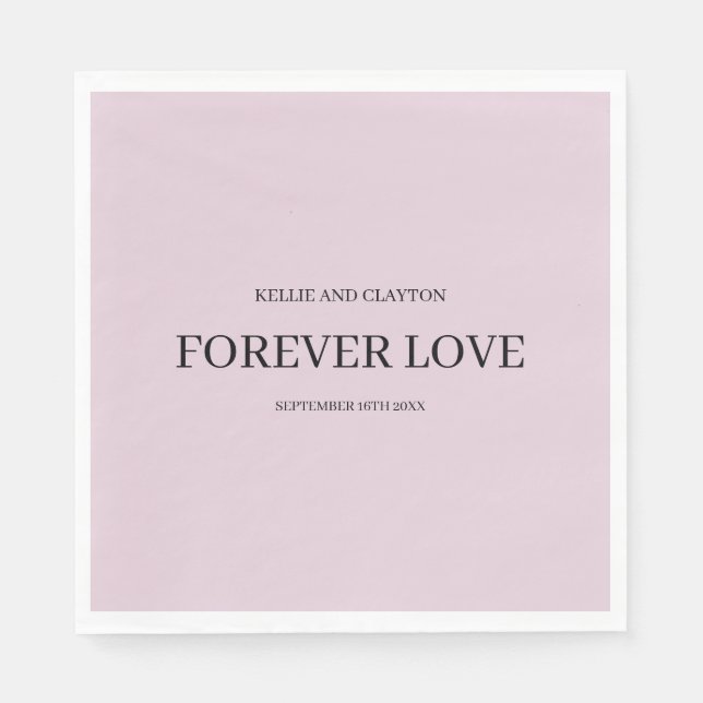 Servilleta De Papel Púrpura Boda simple (Anverso)