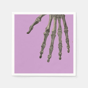 Servilleta De Papel Púrpura con la mano esquelética Halloween