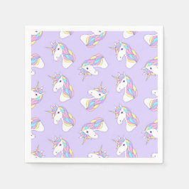 Servilleta De Papel Púrpura de la fiesta de cumpleaños de Unicornio