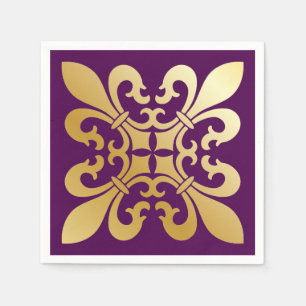 Servilleta De Papel Púrpura de símbolos Fleur de Lis